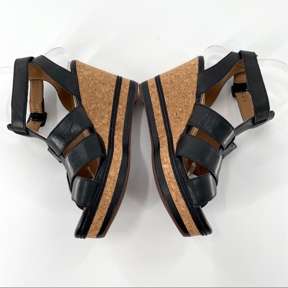 Clark’s Zia Tower Black Platform Wedges NEW - Picture 4 of 10